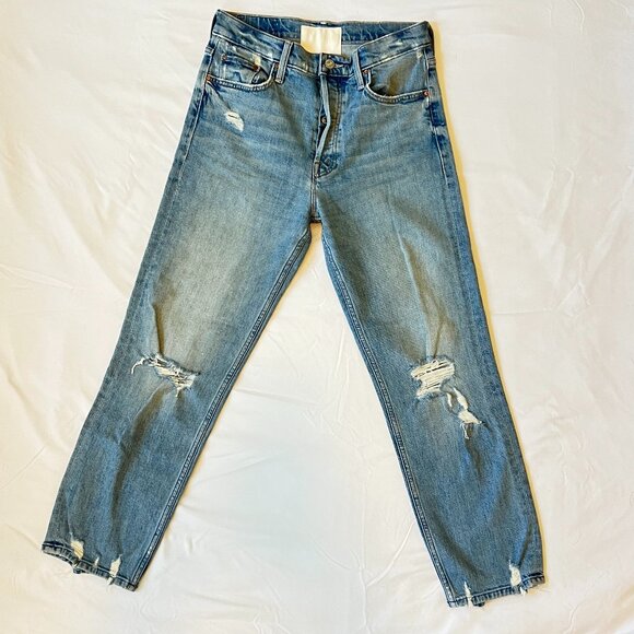 MOTHER Superior Tomcat Ankle Jeans Size 27 in Confession (Light Distressed Wash) - Picture 1 of 9